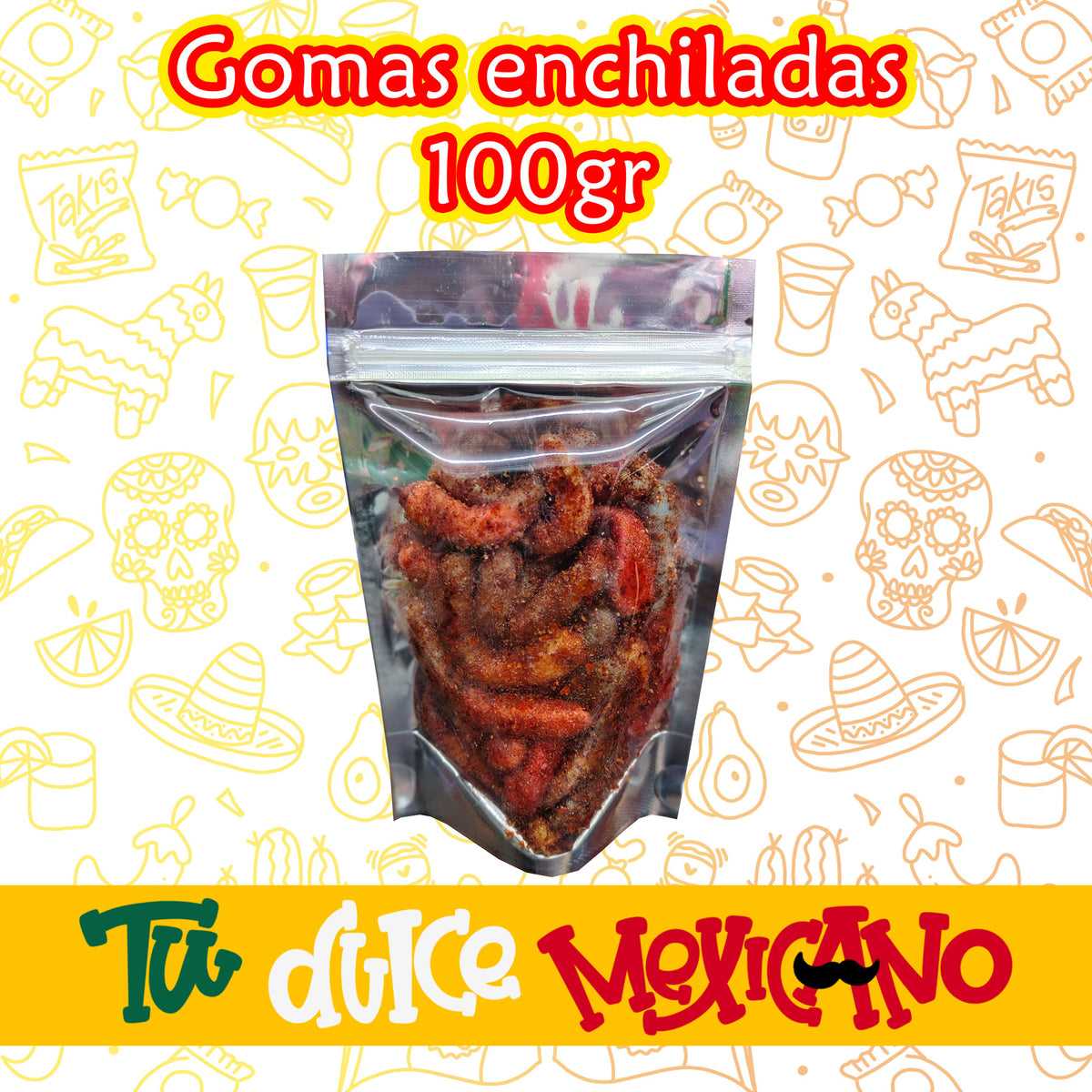 Gomas enchiladas gusanos 100 gr